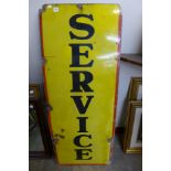 A vintage enamelled service sign