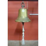 Bell; most likely a school bell, early 20th Century, good original condition, no cracks,