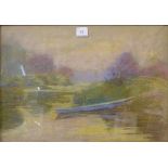 L, Bianzat, river landscape, pastel, 31 x 44cms,