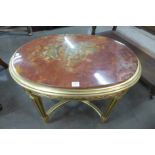 A French style gilt wood and onyx occasional table