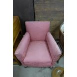 A Victorian mahogany and upholstered armchair