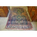 A blue ground rug,