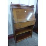 An Edward VII inlaid mahogany student's bureau