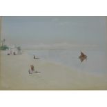Caroline Emily Gray Hill, Arabic coastal scene, watercolour, 26 x 38cms,