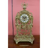 An early 20th Century French cast gilt metal mantel clock