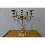 A silver plated candelabra