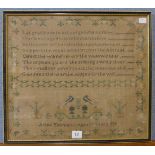 A 19th Century sampler by Anne Yeomans, aged 13 years and another unnamed sampler,