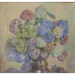 Beatrice Seddon (1890 - 1987), still life of flowers in a vase, watercolour, dated, 1946, 63 66cms,