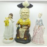 Two figures, Royal Worcester Victoria and Royal Doulton Childhood Days,