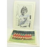 A Christmas card with Liverpool FC team photograph,