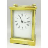 A French brass carriage clock,