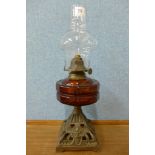 A Victorian oil lamp