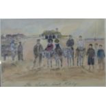 English School (early 20th Century), Donkeys at West Kirby Beach, Liverpool, watercolour,