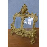 A French cast brass double picture frame