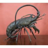 An oriental bronze figure of a lobster