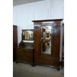 An Edward VII mahogany two piece bedroom suite