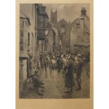 A signed Stanhope Forbes (1857-1947) engraving, Christmas Eve,