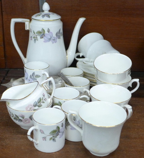 A Royal Worcester six setting coffee service, June Garland pattern, - Image 3 of 6