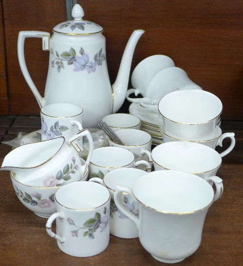 A Royal Worcester six setting coffee service, June Garland pattern, - Image 2 of 6