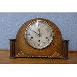 An Art Deco oak Whittington chime mantel clock,