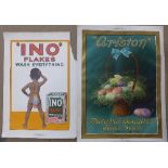 A chromolithograph, Ariston Natural Bouquet Toilet Soap, Ino Flakes Wash Everything,