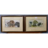 A pair of hunting dogs prints,