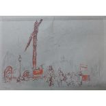 Chromolithographs, Feliks Topolski, Piccadilly and Fleet Building, both signed,