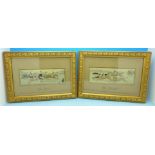 Two silk Stevengraphs with original frames and backs; The Start and The Struggle,