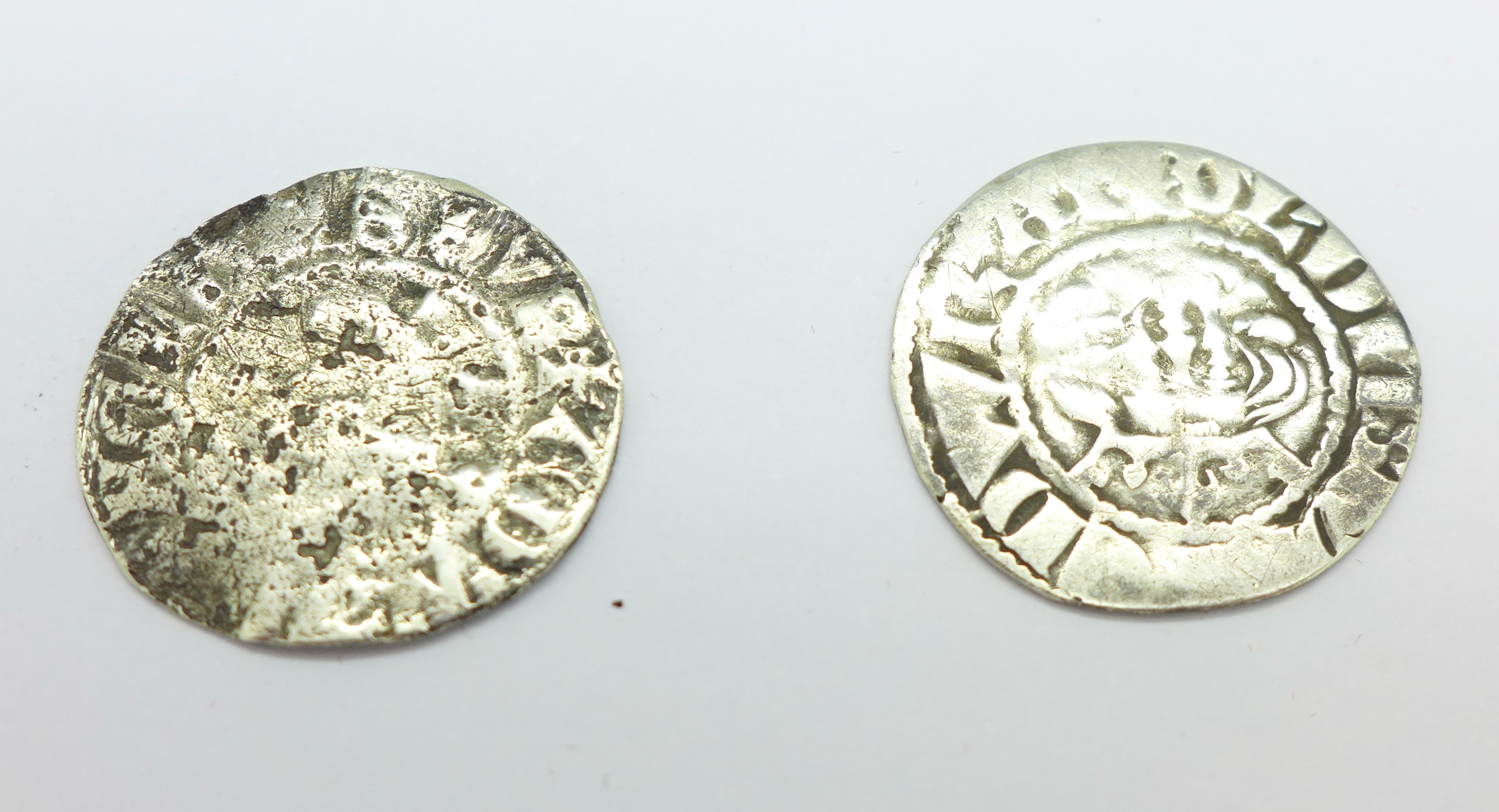 Two Edward I silver pennies; one London,