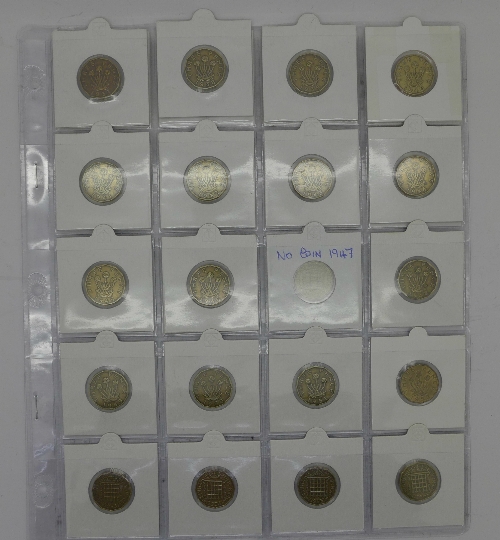 A brass Threepence Complete Collection 1937 to 1967, - Image 2 of 4
