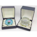 A Whitefriars millefiori paperweight and one other paperweight,