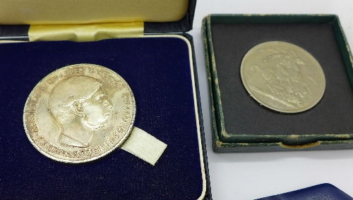 A silver 1969 Prince of Wales Investiture Medal, cased, 70g, - Image 4 of 6