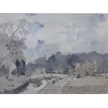 Denys George Wells (1881 - 1973), Grounds of Fountains Abbey, pen, ink and watercolour, 28 x 38cms,