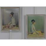 A pair of 1960's Sir Gerald Kelly prints, Saw Ohn Nyun and Yellow Tamien,