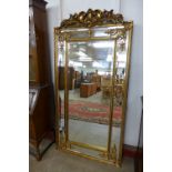 A large French style gilt framed mirror,