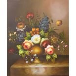 French School, still life of flowers, oil on canvas,