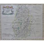 A 17th Century Robert Mordan map of Nottinghamshire, 46 x 53cms,