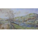 Philip Simpson, Monsal Dale, In The Peak Distract, Derbyshire, watercolour, 27 x 48cms,