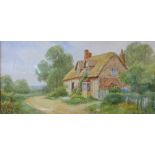 Burford Joyce, Cottages at Wilford, watercolour,