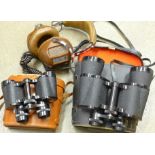 Two pairs of cased binoculars,