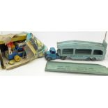 A Corgi James Bond 007 811 moon buggy, a/f, and a Dinky Toys car transporter,