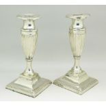 A pair of silver candlesticks, Birmingham 1903,