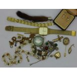 A gentleman's Rotary wristwatch and costume jewellery