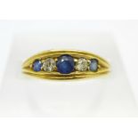 An 18ct gold, sapphire and diamond ring, Birmingham 1911, 3.