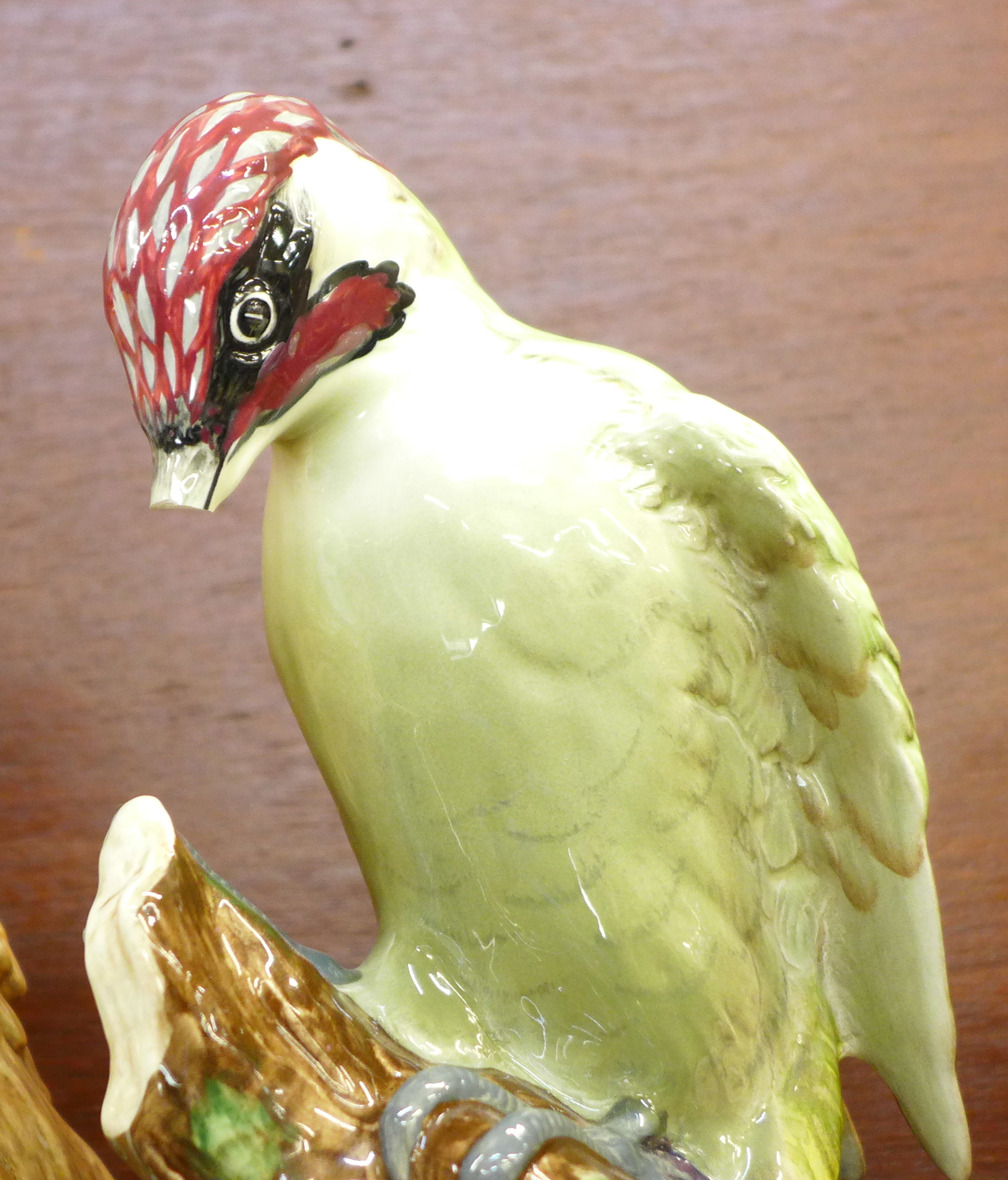 A large Beswick figure of a jay, 1219, duck, 817, barn owl, 1046 and woodpecker, 1218, - Image 3 of 4