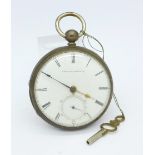 A silver cased pocket watch, Tremont Watch Co.