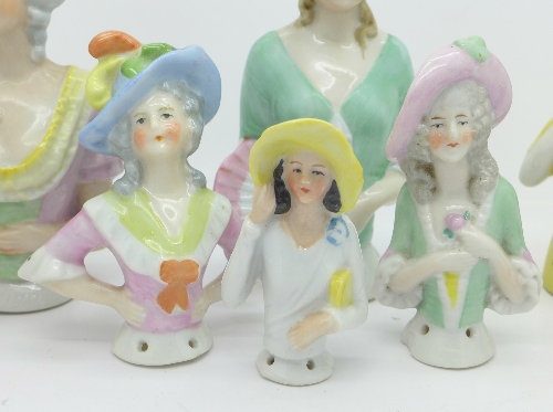 A collection of eight half dolls, - Image 4 of 4