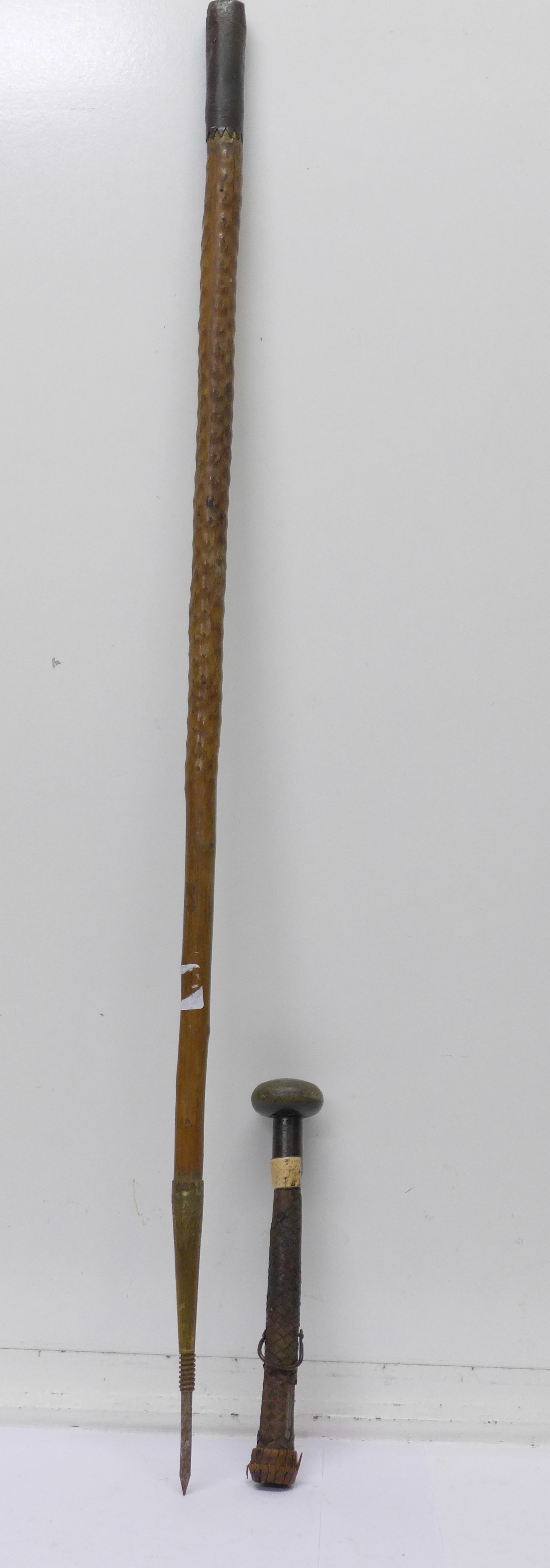 A 19th Century hawthorn walking cane with hidden spear