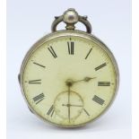 A silver cased pocket watch, Jackson, Tunstall,