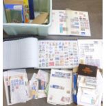 Seven albums of stamps,